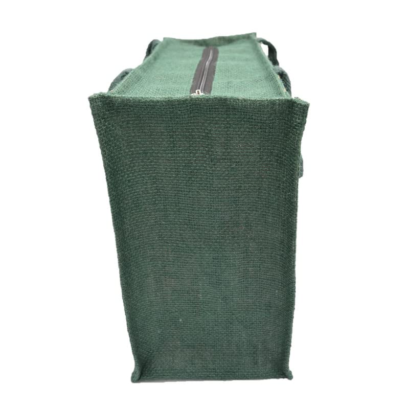 JUTEKA Unisex-Adult Printed Green Color Grocery, Shopping, Multipurpose Jute Bag - Image 3