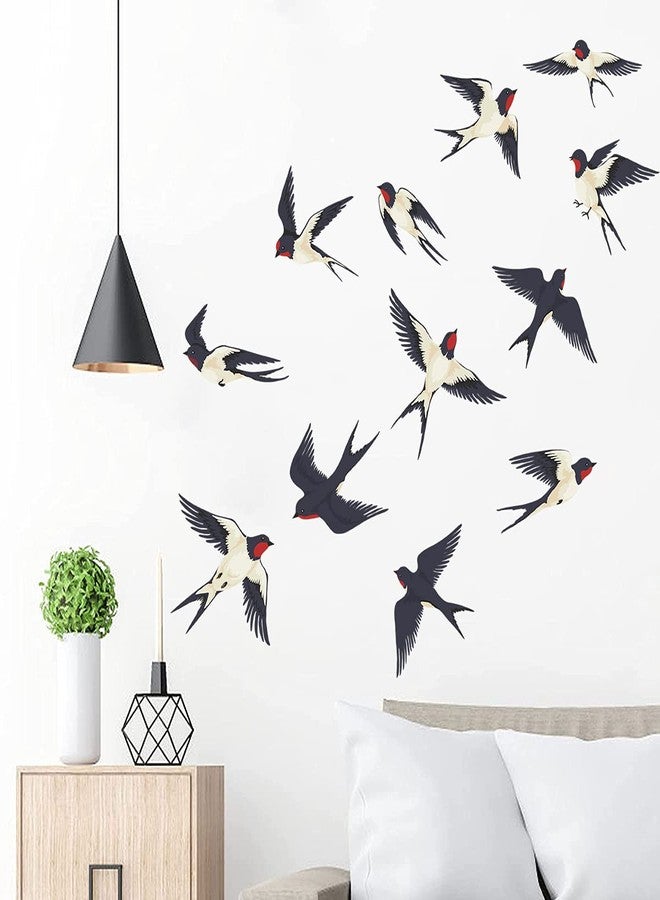 MEFOSS ملصقات حائط قابلة للإزالة من MEFOSS Flock of Birds DIY على شكل طيور عصفور طائرة، ملصقات حائط قابلة للإزالة واللصق، ديكور فني لغرفة المعيشة وغرفة النوم وغرفة اللعب والمكتب والفصول الدراسية وديكورات النوافذ - Image 2