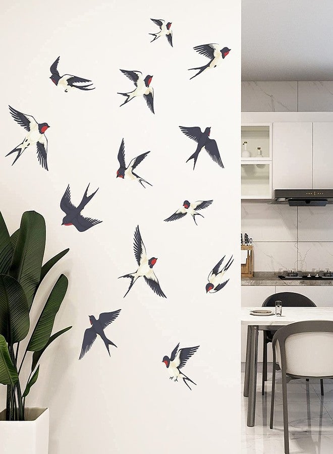 MEFOSS ملصقات حائط قابلة للإزالة من MEFOSS Flock of Birds DIY على شكل طيور عصفور طائرة، ملصقات حائط قابلة للإزالة واللصق، ديكور فني لغرفة المعيشة وغرفة النوم وغرفة اللعب والمكتب والفصول الدراسية وديكورات النوافذ - Image 5