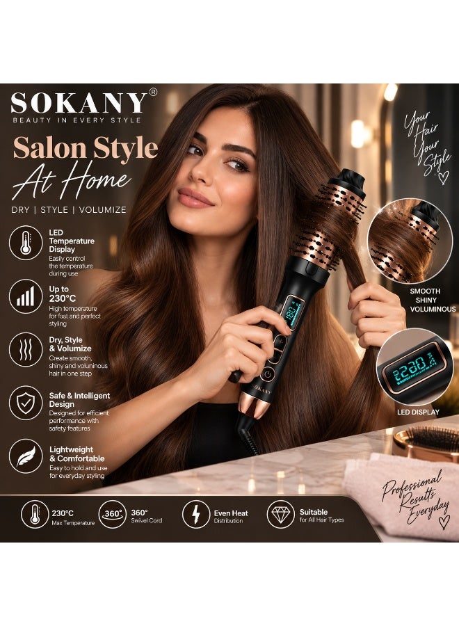 sokany SK-15046 Digital Hair Dryer Brush - Image 3