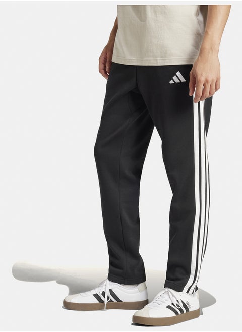 essentials three stripes fleece open hem men's pants