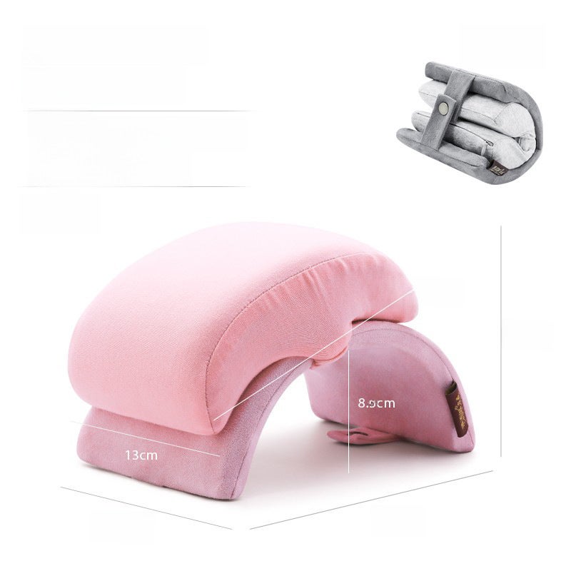 Foldable Pink Memory Cotton Pillow - Child-Friendly Durable Portable Pillow for Home School Office Nap & Relaxation - Image 1