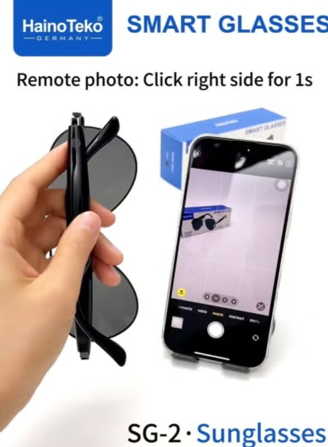 Haino Teko SG-2 Smart Sunglasses for Men – Bluetooth Audio Smart Glasses with Touch Control, UV400 Protection & Built-in Speakers | Hands-Free Calling, Stylish Wireless Eyewear for Work, Travel & Outdoor Activities - Image 5