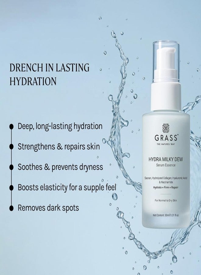 GRASS Hydra Milky Dew Face Serum Essence for Normal to Dry Skin | Hyaluronic Acid & Niacinamide | Deep Hydrating for Long-lasting moisture | Barrier Repairs & Reduces Dullness | For Men & Women | 30ml - Image 4