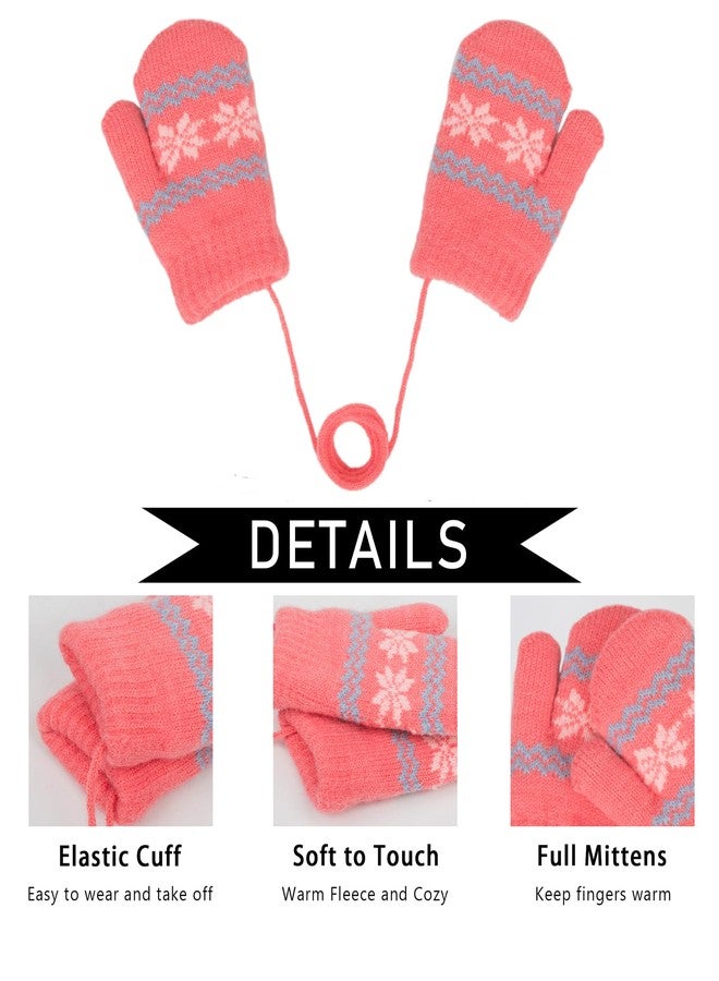 XuoAz Baby Toddler Winter Mittens with String - Warm Fleeced Lined Toddler Gloves Cute Mittens for Boys Girls - Image 5