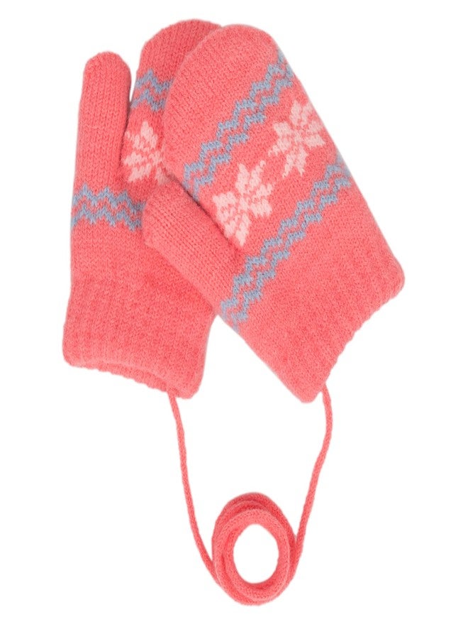 XuoAz Baby Toddler Winter Mittens with String - Warm Fleeced Lined Toddler Gloves Cute Mittens for Boys Girls - Image 3