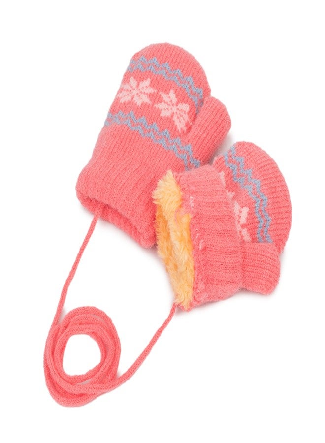 XuoAz Baby Toddler Winter Mittens with String - Warm Fleeced Lined Toddler Gloves Cute Mittens for Boys Girls - Image 2