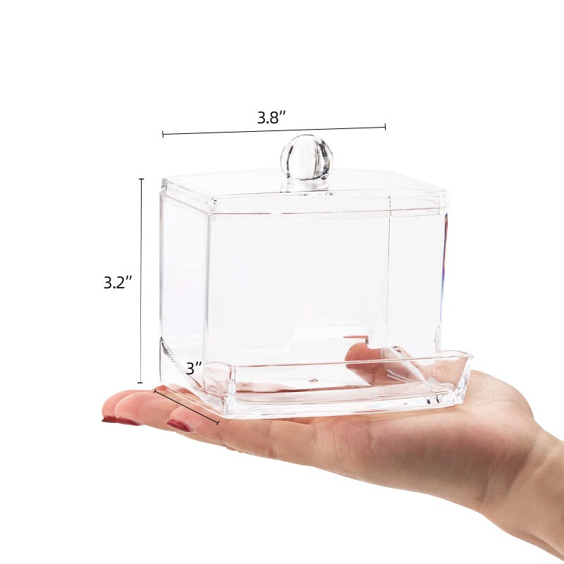 Tbestmax 10oz Qtip Holder Dispenser Big Clear Bathroom Organizer Accessories Decor for Storage-Qtips Cotton Ball Holder Apothecary Jars, Cotton Swabs, Floss Container - Image 2