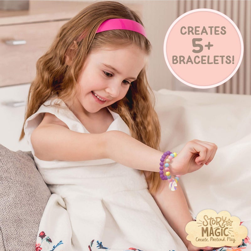 Story Magic Unicorn Bead Set by Horizon Group USA, Create Your Own Magical Beaded Jewelry, Includes Over 100 Natural Wooden Beads Large Hole, 5 Pre-Cut Elastic Cords with Shoelace Ends, Storage Case - Image 5