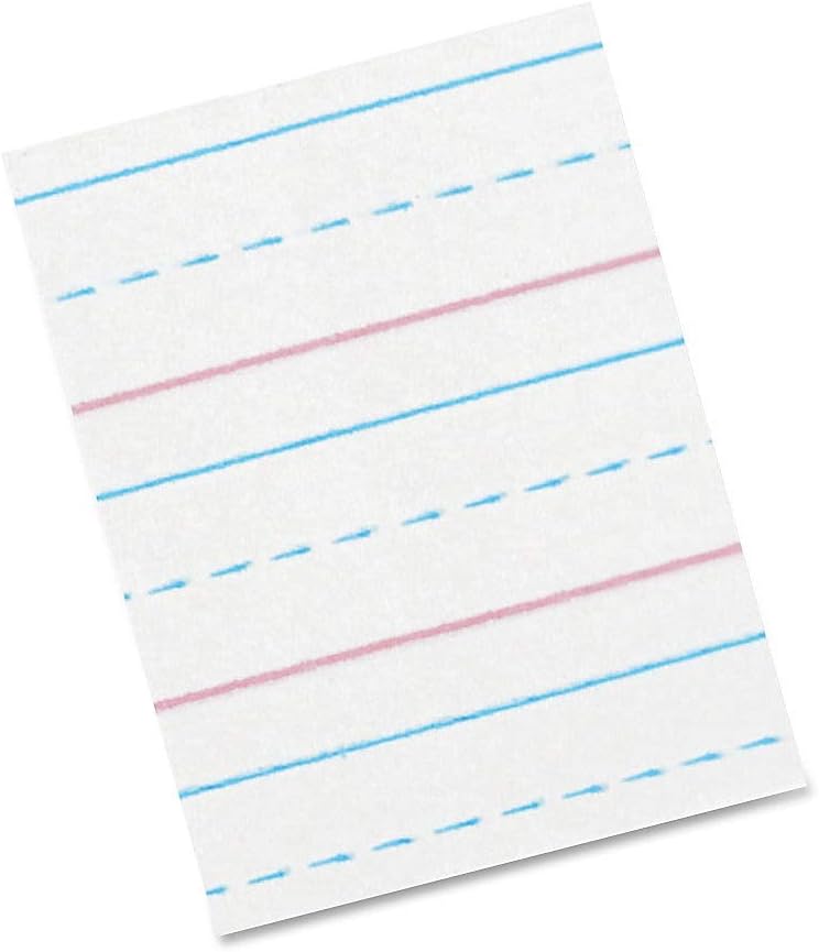 Pacon Zaner-Bloser Broken Midline Sulphite Paper, 500 Sheet, Ruled, 10.50-inch x 8-inch, 500/Pack, White PaperPACZP2413 - Image 4