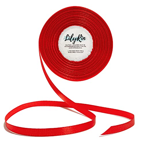 Red Ribbon 14 Inches 36 Yards Satin Roll Perfect for Scrapbooking Art Wedding Wreath Packing Birthday Wrapping Christmas Gifts or Other Projects