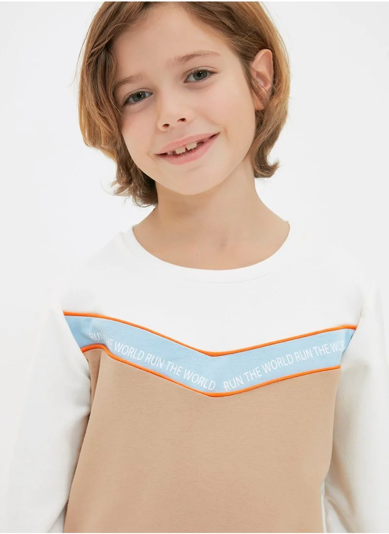 trendyol Kids Colour Block Knitted Sweatshirt