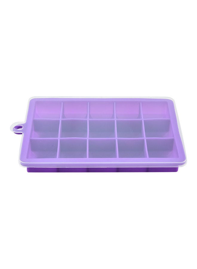 NIBEMINENT 15-Compartments Ice Tray Mold With Removable Lid Purple 18.8x12.3x2.3cm - Image 1