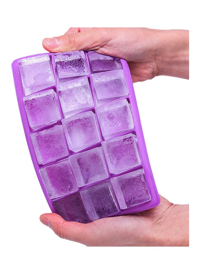 NIBEMINENT 15-Compartments Ice Tray Mold With Removable Lid Purple 18.8x12.3x2.3cm - Image 3