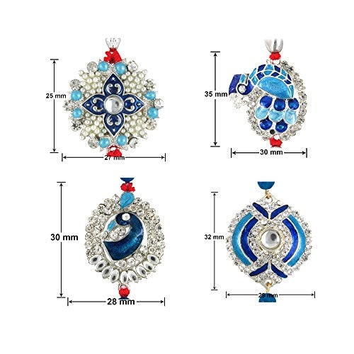 Mahi Set of 4 Rakhi for Brother with Meenakari Work for Rakshabandhan - Rakhi for Bhaiya, Bhai, Brother (CO1104285RC) - Image 5
