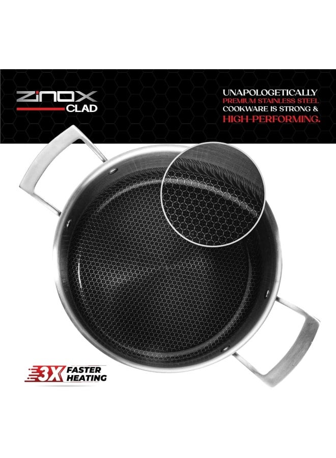Zinox Clad pot With Glass Lid size 20 - Image 3
