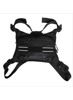 Trendy Brand Tactical Bag Sports Men's Bag Waterproof Functional Vest Bag Ins Vest Bag Men's Chest Bag Personalized Workwear Backpack-Color:Black Reflective Model