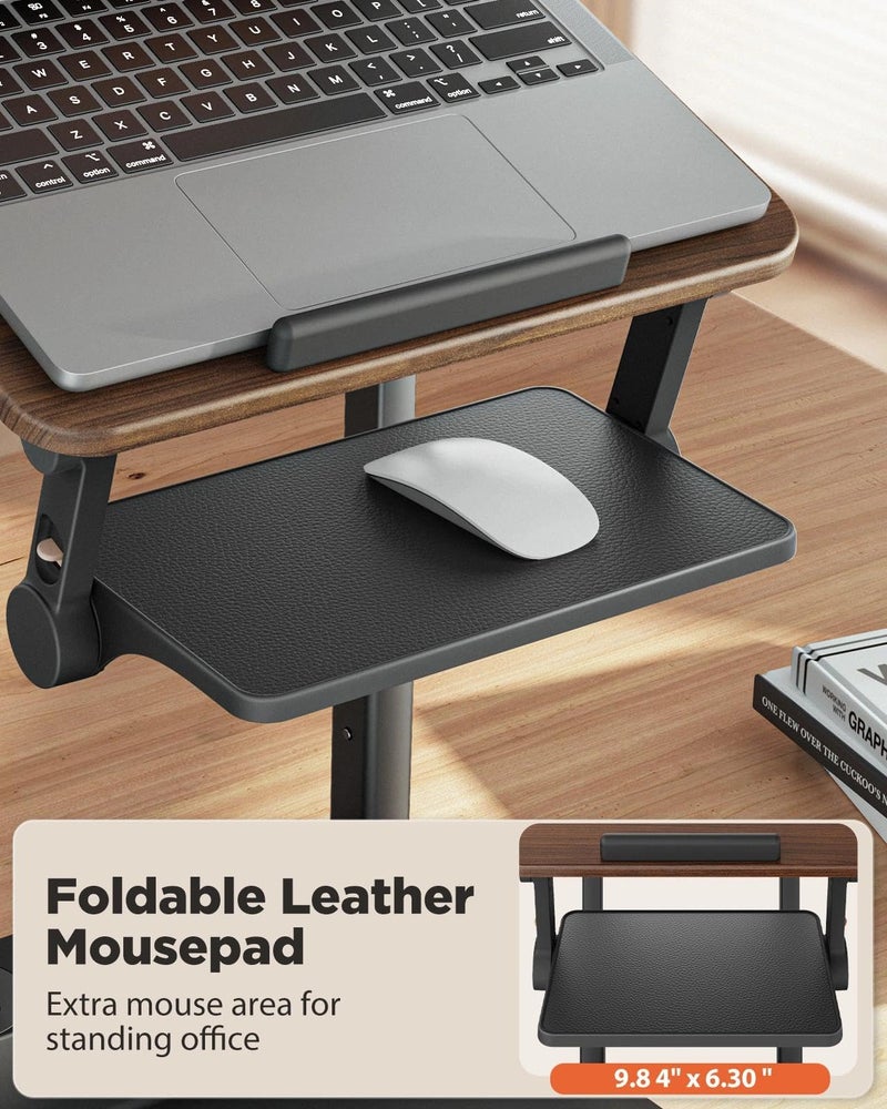 SAIJI Laptop Stand for Desk, Stable Standing Laptop Riser with Foldable Mouse Pad, Standing Computer Stand with 4 Adjustable Height Up to 20.47", Tall Stand Fit All Laptops Under 17.3" - Image 4