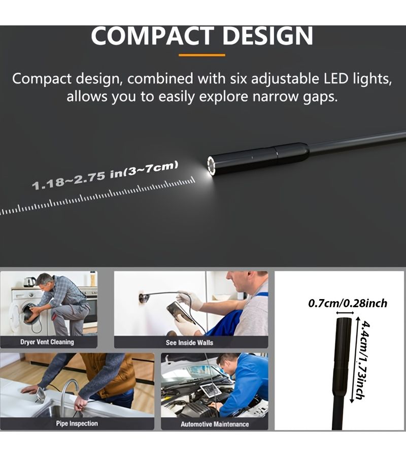 Sewer Inspection Endoscope With Lighting 5m For Wall Drainage Pipes And Vehicles - Image 4