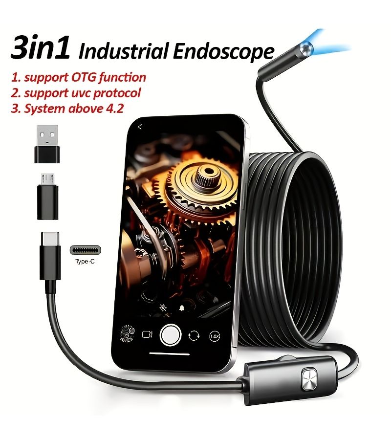 Sewer Inspection Endoscope With Lighting 5m For Wall Drainage Pipes And Vehicles - Image 1