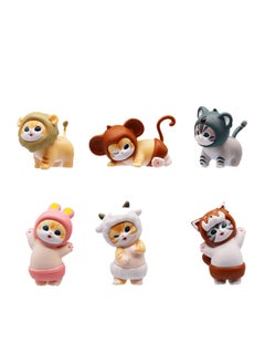 Generic Cute Elephant Slide Cat Box Egg Hamburger Sandwich Cat Fried Shrimp Cat Mini Food Play Ornaments Toy Doll-color:6 Bags  - Image 1