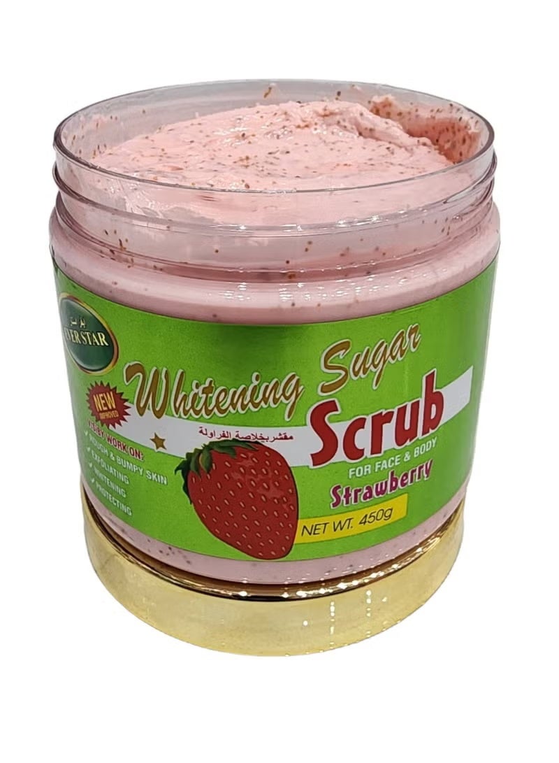 Ever star Facial Scrub with Strawberry Extract Quickly Exfoliates Unclogs Pores Removes Blackheads and Dull Skin 450 Grams - Image 1