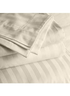 snooze Snooze Striped Flat Bed Sheet set 3pcs, Bed sheet 220*235 cm+ 2Free Pillowcases, Silver  - Image 5