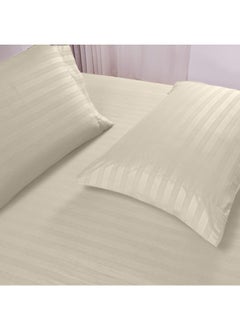 snooze Snooze Striped Flat Bed Sheet set 3pcs, Bed sheet 220*235 cm+ 2Free Pillowcases, Silver  - Image 4