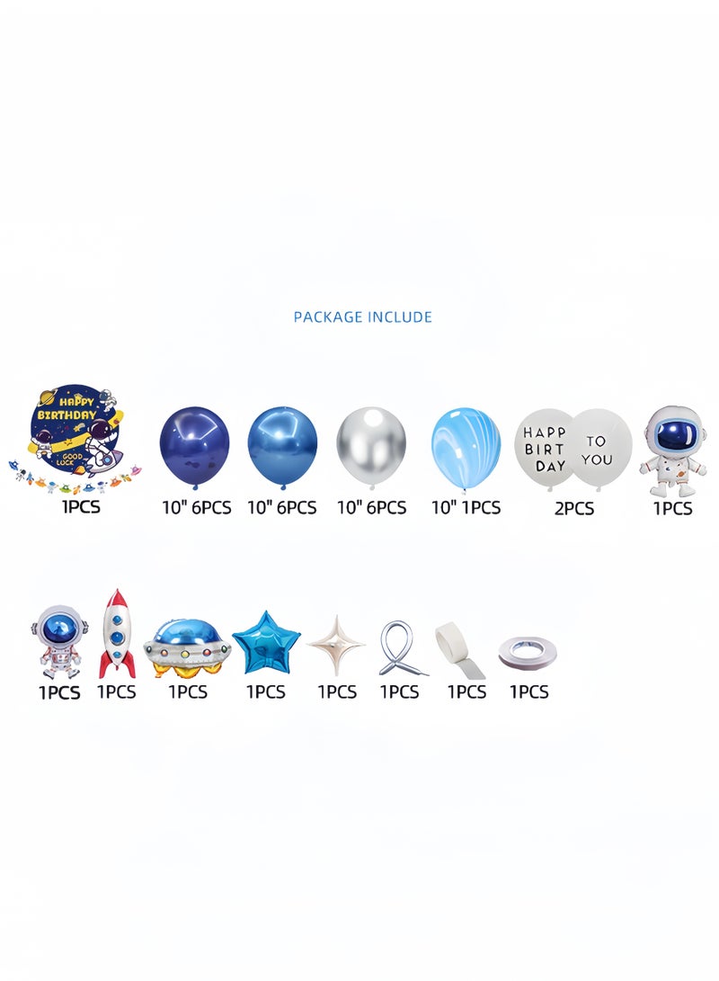 اعاره ديكورات حفلات بطابع فضائي، ديكورات عيد ميلاد فتى فضائي، لافتة عيد ميلاد، رائد فضاء، صاروخ فضائي، بالون - Image 2