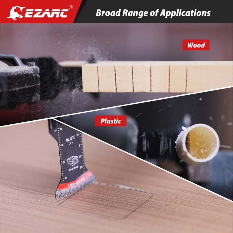 EZARC Japanese Tooth Oscillating Saw Blade, 5 PCS Arc Edge Oscillating Multitool Blades Clean Cut for Wood, Plastic - Image 5