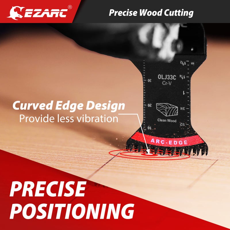 EZARC Japanese Tooth Oscillating Saw Blade, 5 PCS Arc Edge Oscillating Multitool Blades Clean Cut for Wood, Plastic - Image 2