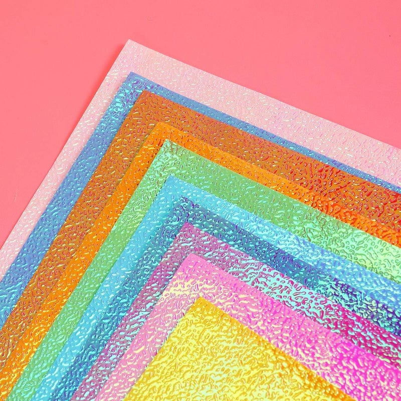 comfrt 50 Sheet Shiny Origami Paper - 10 Colors Square Iridescent Paper Origami Paper, Decoration Paper, Glitter Square Folding Paper for Kids Arts & Crafts Projects - Image 3