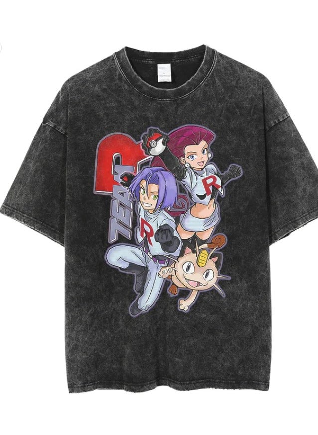 Generic - New Anime Printed T-shirt Short Sleeves 220g Cotton Men Womens Top Dull Black Crew Neck Anime Shirt 76 - Image 1