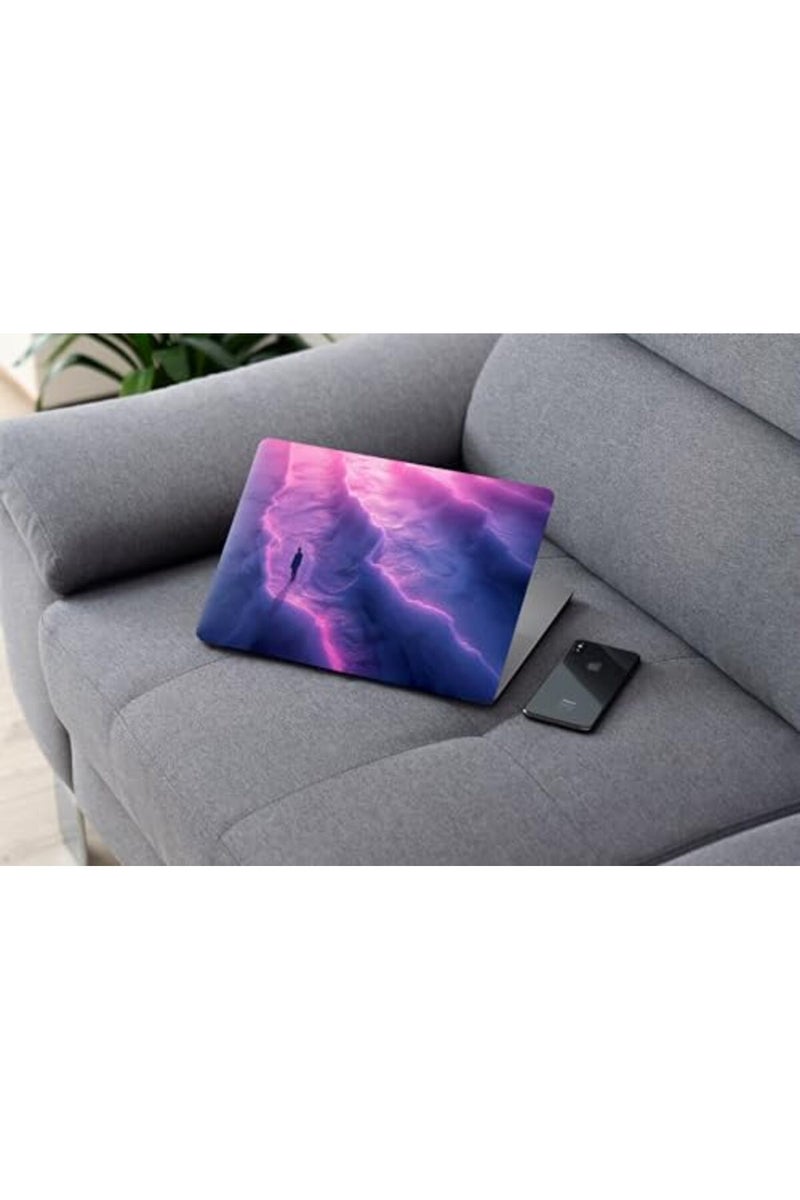 ALAYRA Alone Standing Purple Wave Digital Art, Laptop Skin Sticker Decal,13.3 14 15 15.4 15.6 Inch Laptop Universal Vinyl Skin Sticker Cover,Dustproof, Waterproof,Decal Protector With Free 2 Wrist Pads - Image 3
