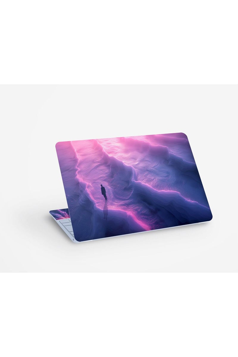 ALAYRA Alone Standing Purple Wave Digital Art, Laptop Skin Sticker Decal,13.3 14 15 15.4 15.6 Inch Laptop Universal Vinyl Skin Sticker Cover,Dustproof, Waterproof,Decal Protector With Free 2 Wrist Pads - Image 1
