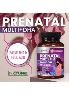 Prenatal Vitamins for Women - Multivitamin with DHA, Folic Acid, Vitamin C, B12, Iron & Omega-3 - Before, During & Post Pregnancy Supplement for Healthy Growth & Brain Development - 60 Softgels - pzsku/Z4D87B758BEFF847D02F3Z/45/_/1739882757/2e62d5c0-69a2-4bc7-ab84-564dda115eff