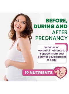 Prenatal Vitamins for Women - Multivitamin with DHA, Folic Acid, Vitamin C, B12, Iron & Omega-3 - Before, During & Post Pregnancy Supplement for Healthy Growth & Brain Development - 60 Softgels - pzsku/Z4D87B758BEFF847D02F3Z/45/_/1740202311/c35cf0f7-5b7c-49f1-8092-0d6567e523dc