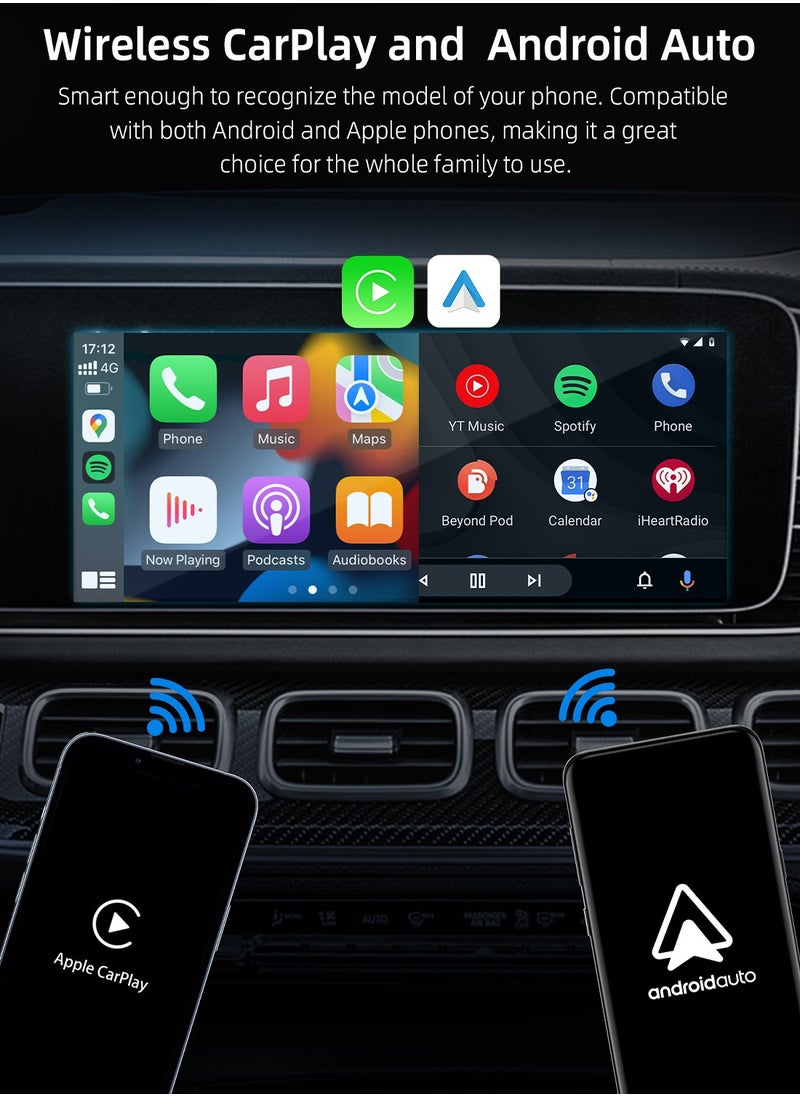 Ottocast Play2Video Wireless CarPlay Android Auto All-in-one Adapter Built-in 2 Video App Support for Youtube Netflix TV Box Car Play