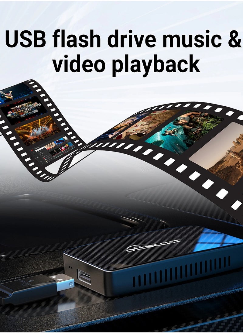 Ottocast Play2Video Wireless CarPlay Android Auto All-in-one Adapter Built-in 2 Video App Support for Youtube Netflix TV Box Car Play
