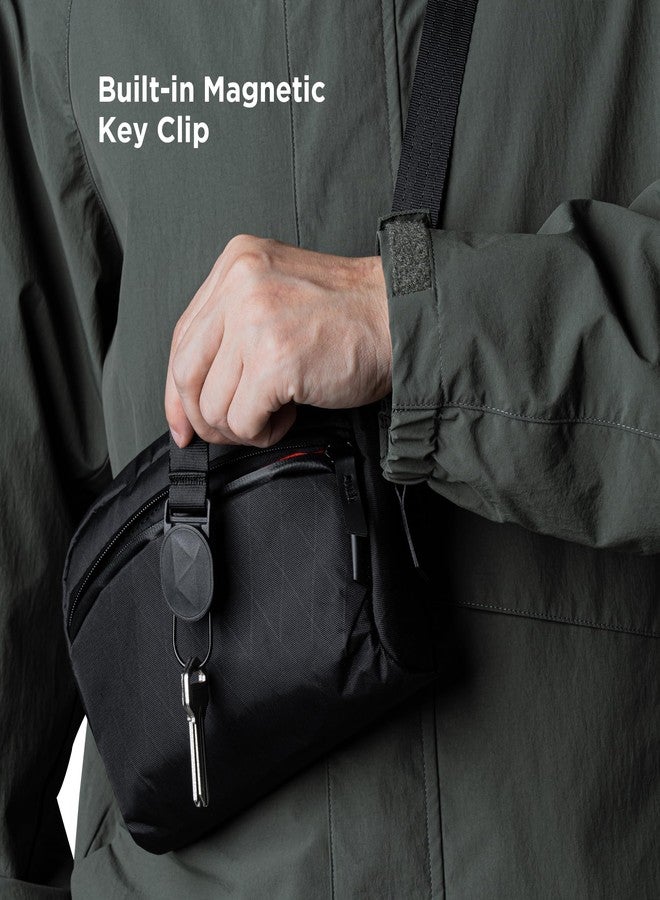 ALPAKA Flight Sling Bag 1L - Small Men's Crossbody Bag with YKK Zipper, Adjustable & Detachable Shoulder Strap, Weather-resistant Fabric Compact EDC Sling for Daily Essentials (Black X-Pac VX42) - Image 2