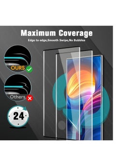 HuHa [2+2 Pack] S22 Ultra Glass Screen Protector, HD Clear 9H Tempered Glass Scratch Resistant, Fingerprint Unlock, 3D Curved, Bubble-Free  - Image 4