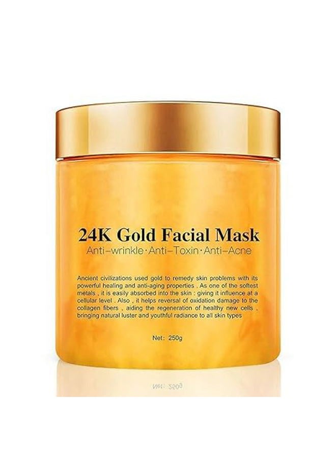 JUYOU 24K Gold Facial Mask / 24K Gold Tearing Mask, Anti-Aging Face Mask For Flawless Skin, Reduces the Appearances OF Fine Lines & Wrinkles, Clears Acne, Minimizes Pores, Moisturizes & Firms Our Skin - Image 1