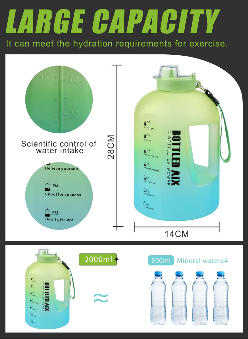 HomarKet Sports Water Bottle Large 2 Litre BPA-Free Drinking Big Jug for Outdoor Training Bodybuilding Gym Camping and More - Image 2