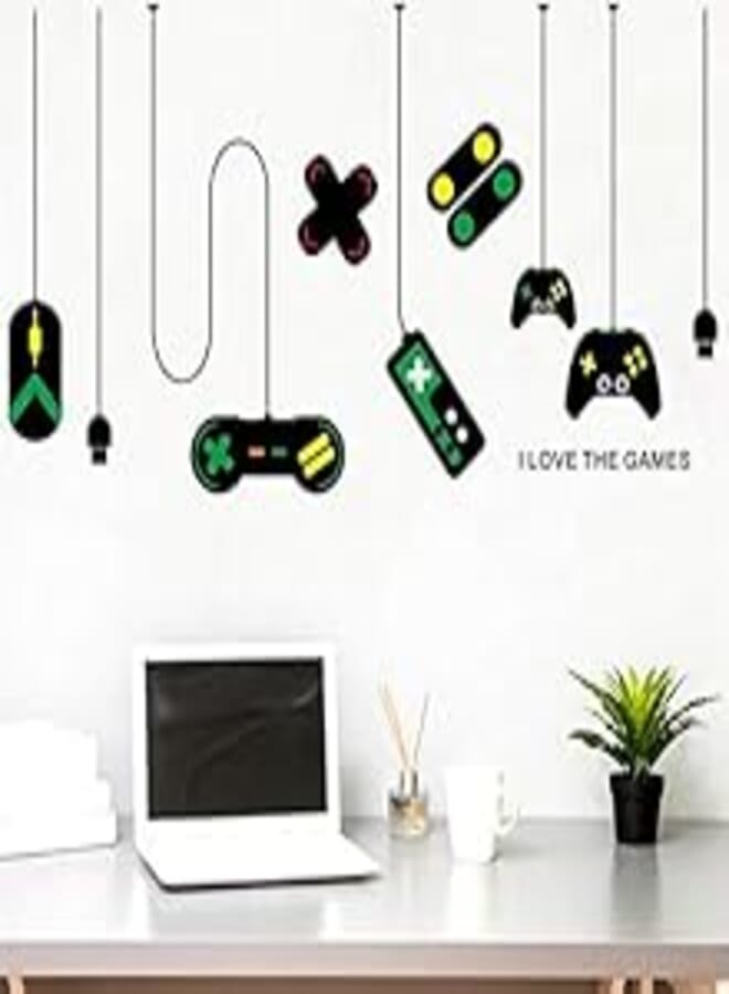 Game console controller decorative chandeliers wall stickers Gamer bedroom Internet cafes study computer desk background sticker-es