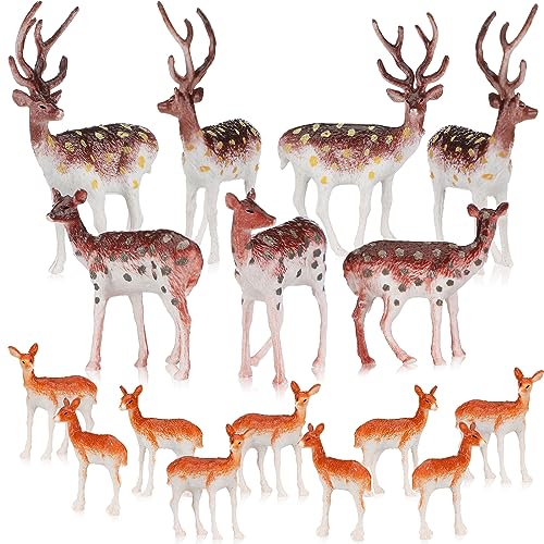 Soaoo 60 Pcs Mini Plastic Deer Figurines Small Deer Cake Toppers Decoration Miniature Forest Animals Reindeer Figures Christmas Woodland Creatures Mini Animal Woodland Cake Decoration Gifts Crafts - Image 1