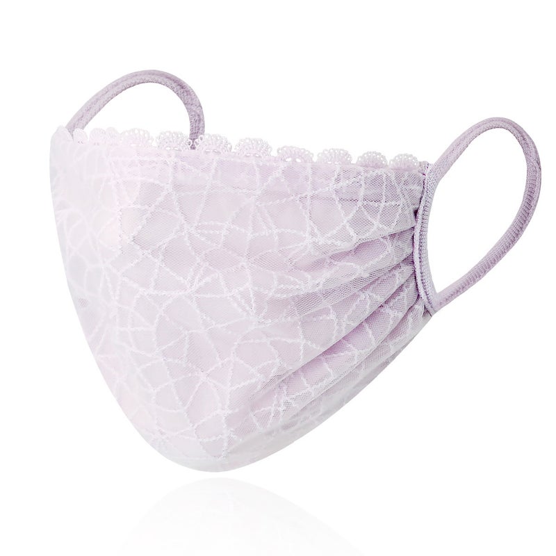 Lace Mouth Cover Womens Dust-proof Breathable Washable Adult Thin Cross-border Spot New Pure Cotton Summer Sunscreen Mask Light purple Light purple