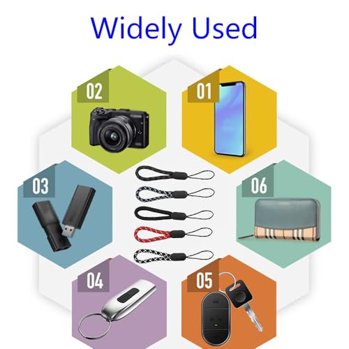 BowieMall Lanyard Finger Phone Strap, 5pcs Multipurpose Phone Lanyard, Nylon Finger Straps Keychain String For Cell Phone Case Holder Compatible With Cellphone, Keys, Cameras & Id, USB Flash Drives - Image 3