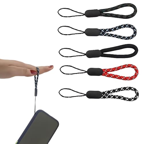BowieMall Lanyard Finger Phone Strap, 5pcs Multipurpose Phone Lanyard, Nylon Finger Straps Keychain String For Cell Phone Case Holder Compatible With Cellphone, Keys, Cameras & Id, USB Flash Drives - Image 1