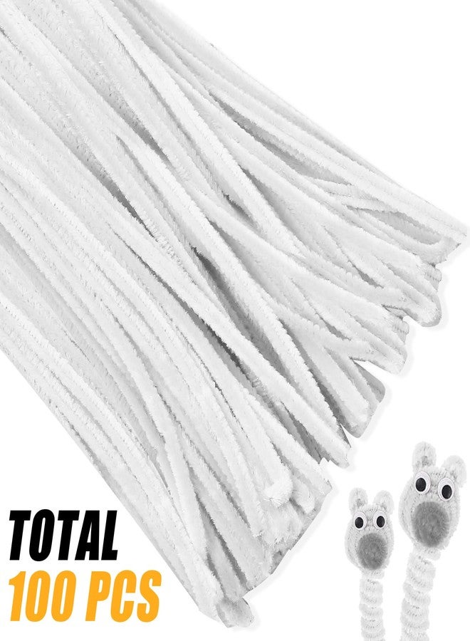 Murtenze 100 Pieces Flexible Pipe Cleaners, White Chenille Stems Craft Supplies, 6 mm x 12 Inch for DIY Crafts Project/Decorators - Image 2