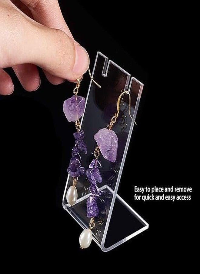 UPEQ Acrylic Earring Holder Single Pair L-Shape Jewelry Displays Stand Earring Organizer for Jewelry Dangling Slant Back Display Props Show Retail Store Marketing - Image 4